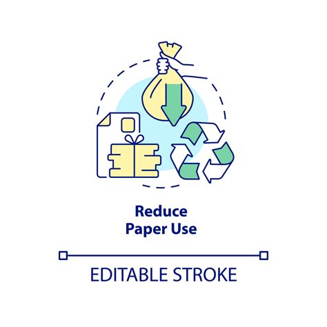 Reduce Paper Use Concept Icon Zero Waste Business Abstract Idea Thin