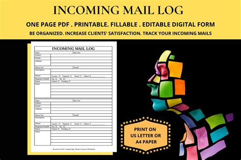 Incoming Mail Log Template Incoming Mail Register Template Etsy