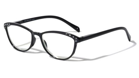 rd 1234 black reading rhinestone cat eye wholesale glasses frontier fashion inc