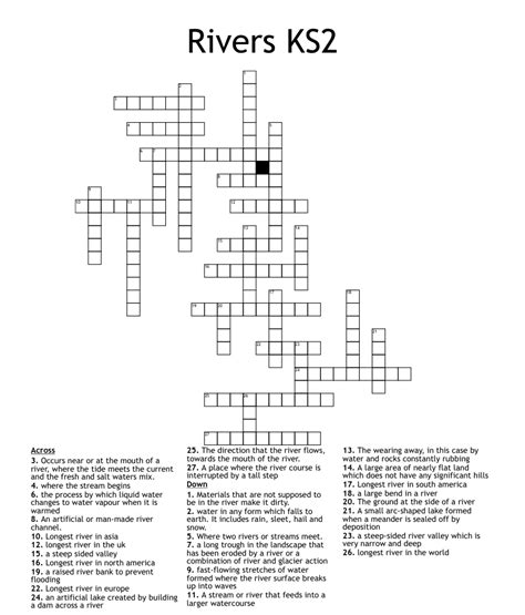 Rivers Ks2 Crossword Wordmint