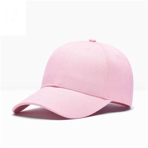 Pink Cotton Solid Adjustable Baseball Cap Hat 12 Liked On Polyvore