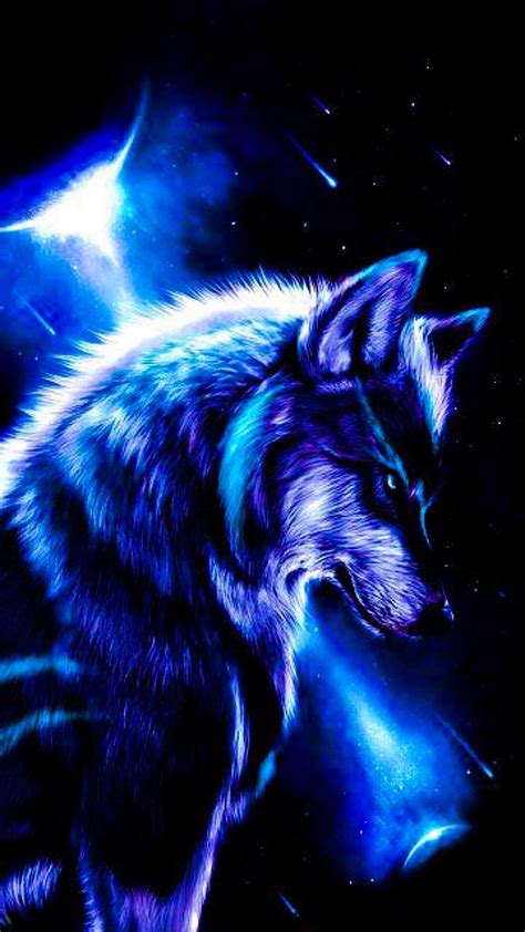 Blue Cool Wolf Wallpaper