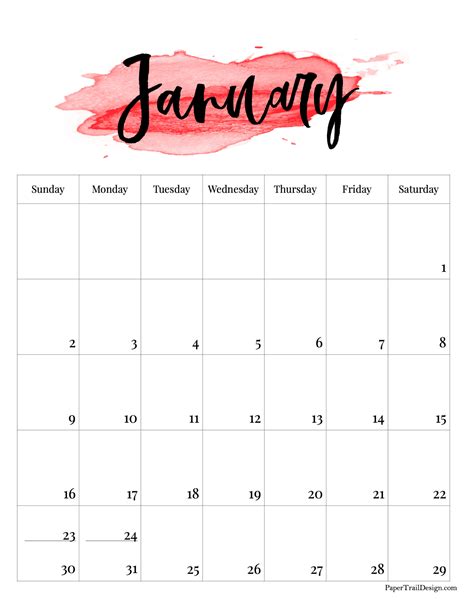 January 2022 Calendar Aesthetic Printable Template Calendar