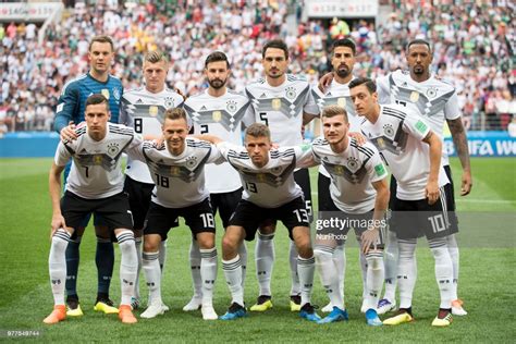 All a internationals a v amateur amateur v a berlin anniversary centenary city tournament fifa 80th birthday fifa confederations cup fifa world cup four nations tournament, berlin gold cup international. The German national football team line up during the 2018 ...