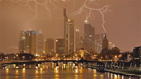 Lightning Storm Continental Usa City Wallpapers Germany Landscape