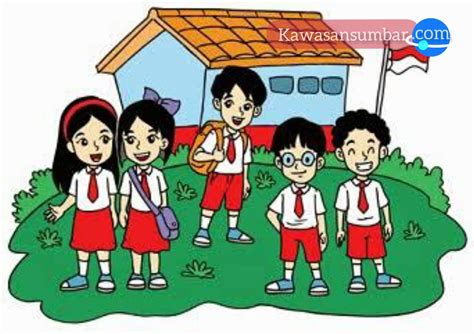 Gambar Animasi Anak Sekolah Sd Sekolahan