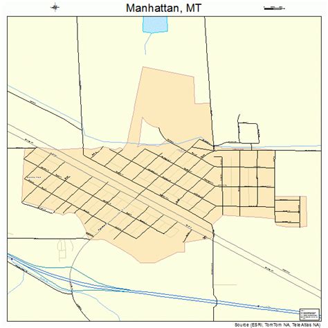 Manhattan Montana Street Map 3047575