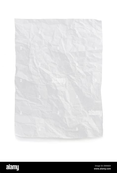 Wrinkled Note Paper Isolated On White Background Stock Photo Alamy