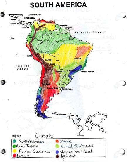 Map South America Map Key
