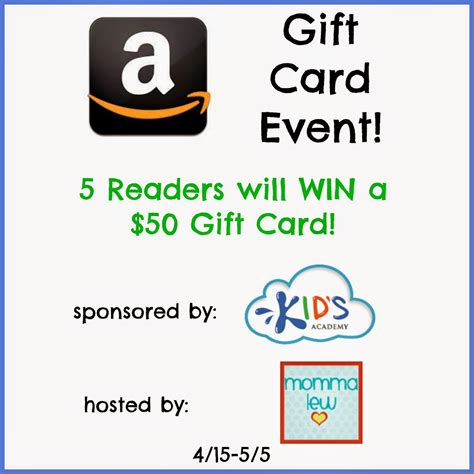 Gift cards on amazon are special top up vouchers that can be exchanged on the amazon website for items. Five Winners - $50 Amazon Gift Card Giveaway from Kids ...