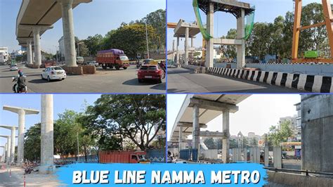 blue line namma metro progress kr puram to silk board youtube