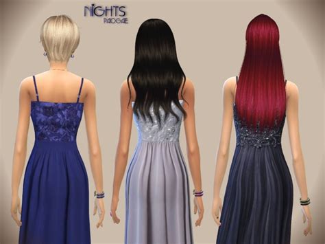 Nights Elegant Long Dresses By Paogae At Tsr Sims 4 Updates