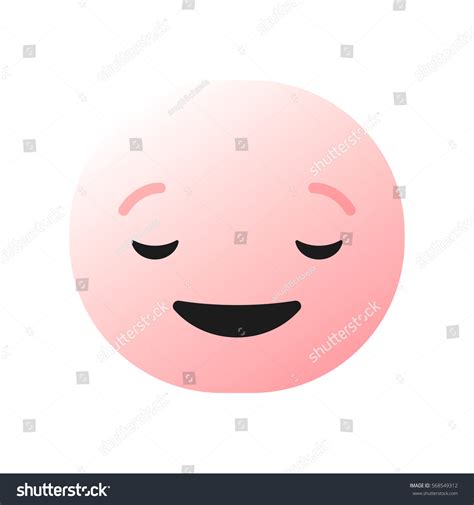 Pink Relaxed Emoticon Happy Emoji Full Stock Vector Royalty Free