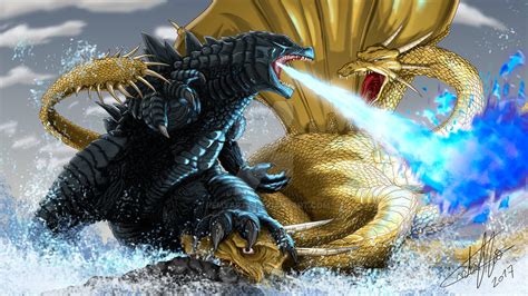 Godzilla Vs Ghidorah By Remyartt On Deviantart