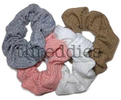Ribbed Cotton Scrunchies Scrunchies Scrunchie Hairstyles Cotton
