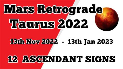 Mars Retrograde 2022 Taurus Mars Retrograde 2022 For All 12