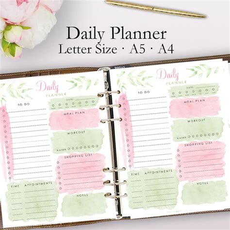 Daily Planner Printable Planner 2022 Personlized Planners Etsy Free