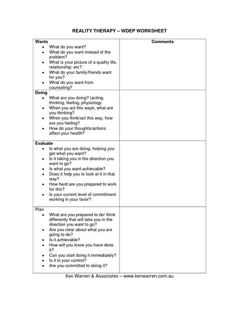 Printable Couples Therapy Worksheets