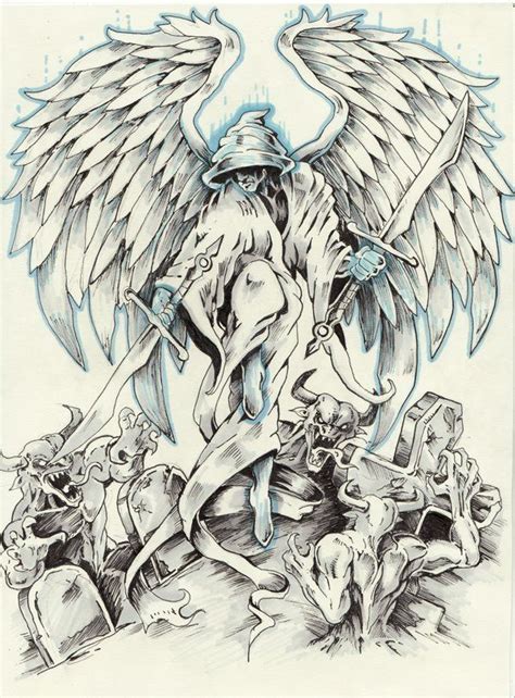 Baju Sulam Terkini Download 40 Angel Fighting Demon Tattoo Designs