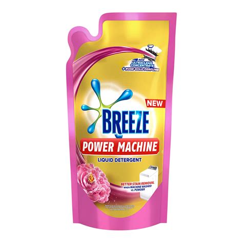 Breeze Liquid Detergent Powermachine With Rose Gold Perfume 650ml Pouch