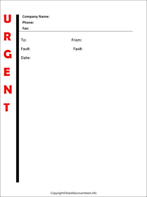 Free Printable Urgent Fax Cover Sheet Templates