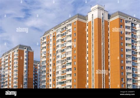 Apartment Building In Russia Moscow Typical Modern Architecture In