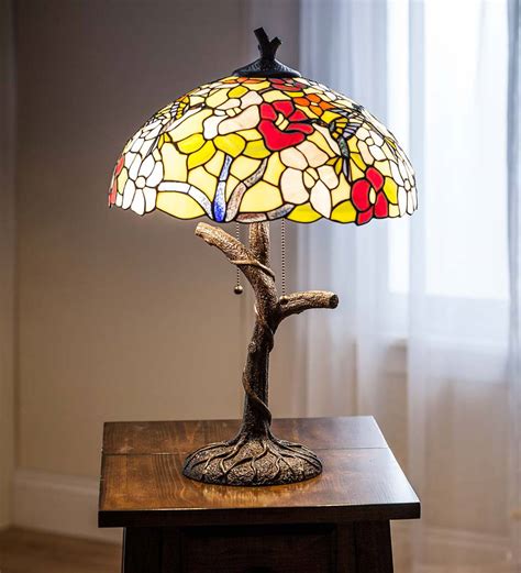 Hummingbird Tiffany Stained Glass Table Lamp Lamps And Lighting Plowhearth