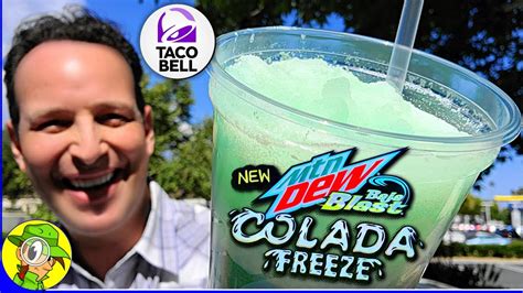 Taco Bell Mountain Dew Baja Blast Colada Freeze Review 🌮🔔🌊🍍🥥 ️ Peep