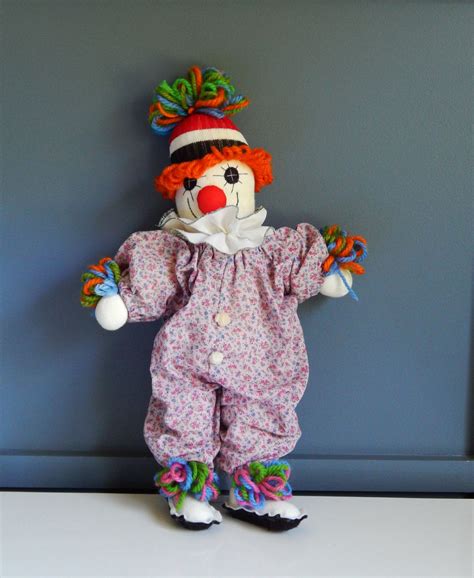 Vintage Stuffed Sock Clown Handmade Stuffed Clown Doll Etsy Toy Collection Clown Handmade