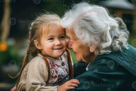 Ai Generative Loving Understanding Old Grandma Embracing Little Crying