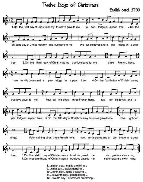 Download and print in pdf or midi free sheet music for twelve days of christmas by misc christmas arranged by robby.allen.12 for piano (piano duo). Lyrics To 12 Days Of Christmas Song Search Results ...