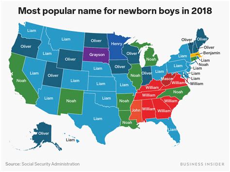 Most of the boys' names most popular in america are not technically 'american' names but irish names, german names, english names, hebrew names, and so on, redmond satran. The most popular baby names in every U.S. state