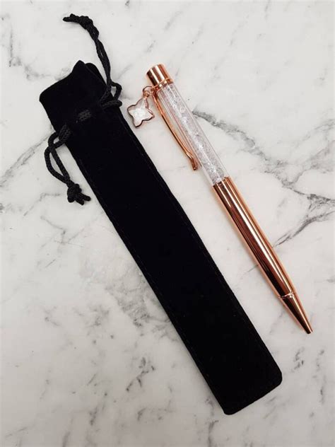 Crystal Rose Gold Pen With Flower Charm For Planners Kikki K Etsy