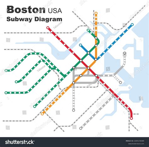Boston Subway Map Over 5 Royalty Free Licensable Stock Vectors