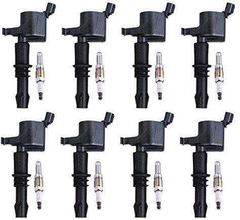 Ena Set Of 8 Platinum Spark Plug And 8 Straight Ignition Coil Pack