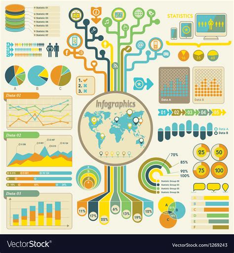 Infographics Set Communication Technology Vector Image