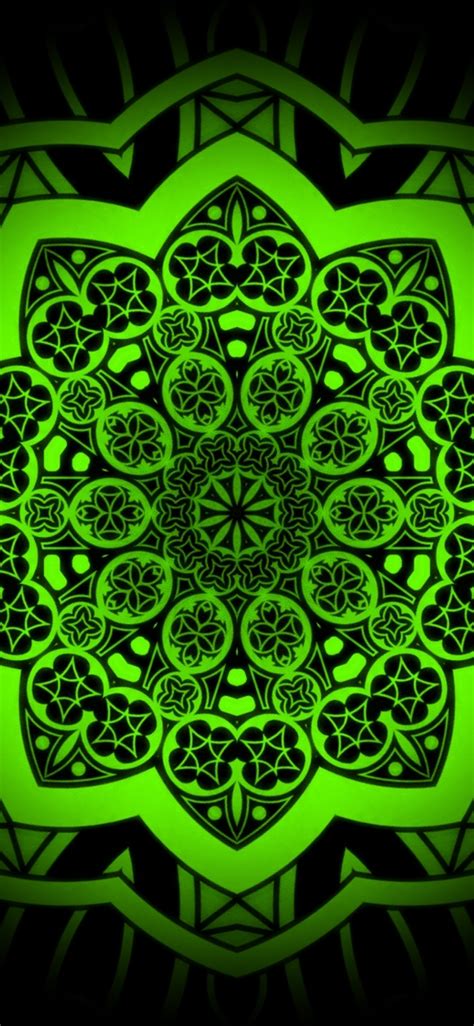 1125x2436 Beautiful Green Circular Pattern Iphone Xs