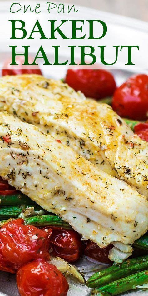 Transfer the halibut fillet to the baking sheet next to the vegetables and pour any remaining sauce on top. One Pan Baked Halibut Recipe | The Mediterranean Dish ...