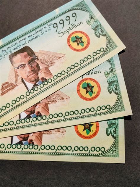 Ancestor Money Joss Paper Septillion Malcolm X Printable Etsy