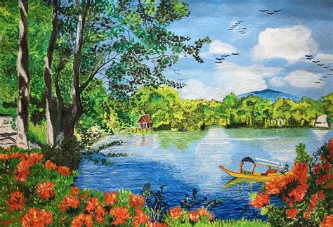 Beautiful Nature Drawing by Pushpa Sharma