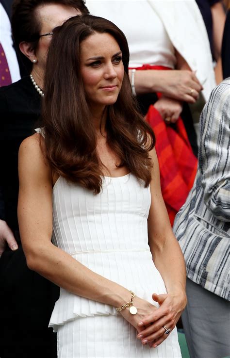 Kate Middleton Wearing White Dress At Wimbledon June 27 05 Gotceleb