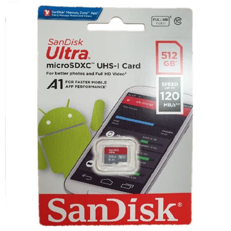 Sandisk Ultra 512gb Microsdxc Uhs I A1 Class 10 U1 Memory Card 120mb