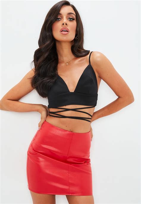 red faux leather mini skirt missguided ireland leather look skirts vinyl mini skirt skirts