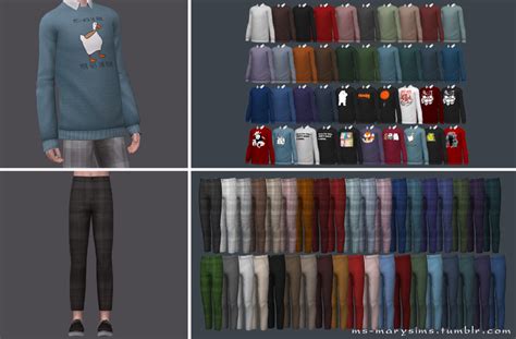 MAXIS MATCH Male Sweater And Pants Book Worm MS Mary Sims Male Sweaters Maxis Match Sims