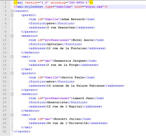 Introduction au langage XML  Affichage d'un ficher XML avec CSS