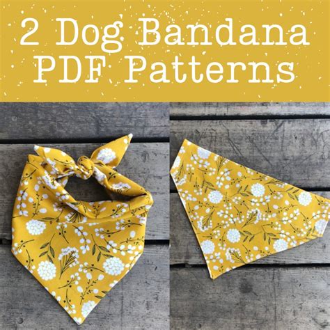 Pattern Dog Bandana Over The Collar And Tie On Pattern Pdf Etsy