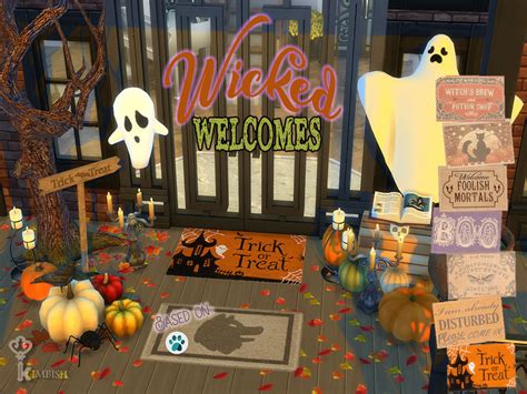 The Sims Resource Wicked Welcomes Halloween Doormats Needs Cats And Dogs