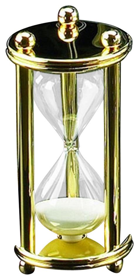 Gold 5 Minute Hourglass Contemporary Decorative Objects And