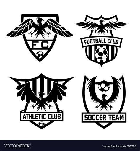 Football Team Crests Set With Eagles Design Vector Image