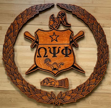Omega Psi Phi Shield 1919 Stained 24 Tall Creative Cnc Carvings